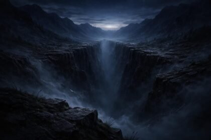 Sen o hlbokej priepasti symbolizujúci strach a neznámo