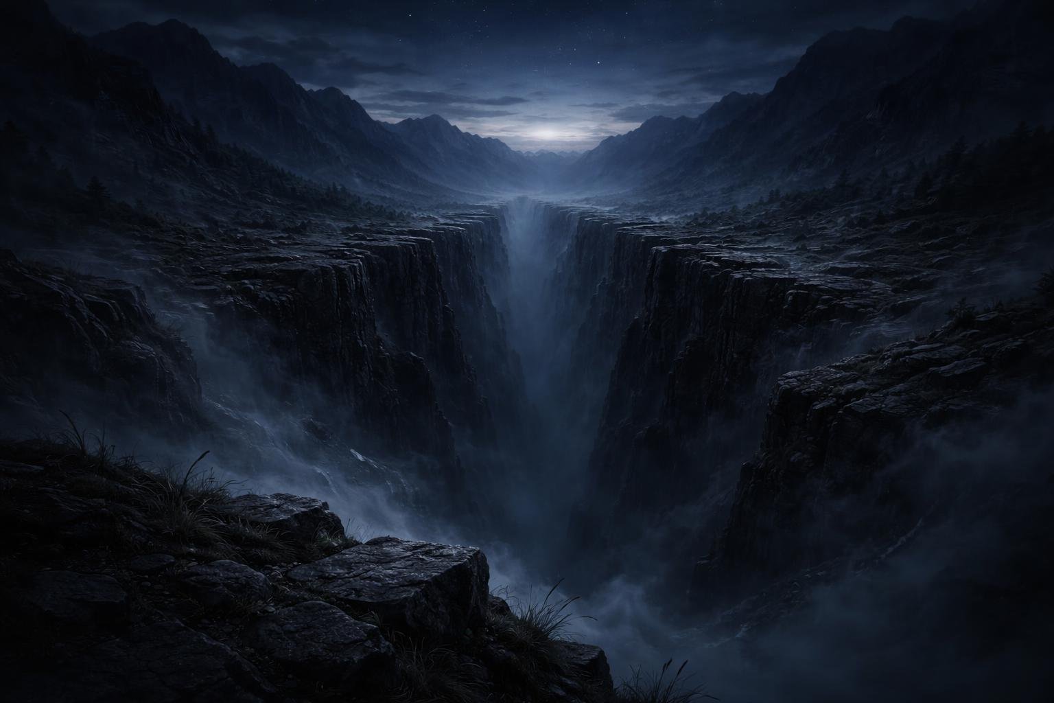 Sen o hlbokej priepasti symbolizujúci strach a neznámo