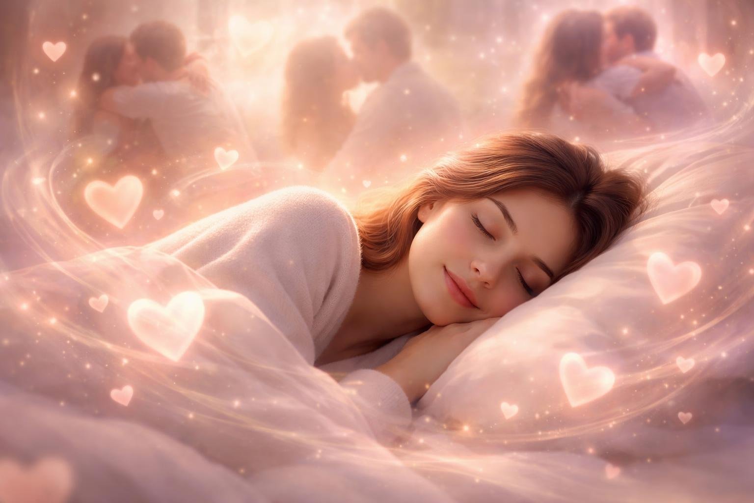 Osoba snívajúca o láske s emotívnym výrazom tváre