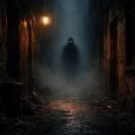 Sen o monštre v úzkej temnej uličke počas noci