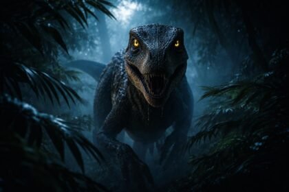 Raptor v sne ako symbol strachu a inštinktov