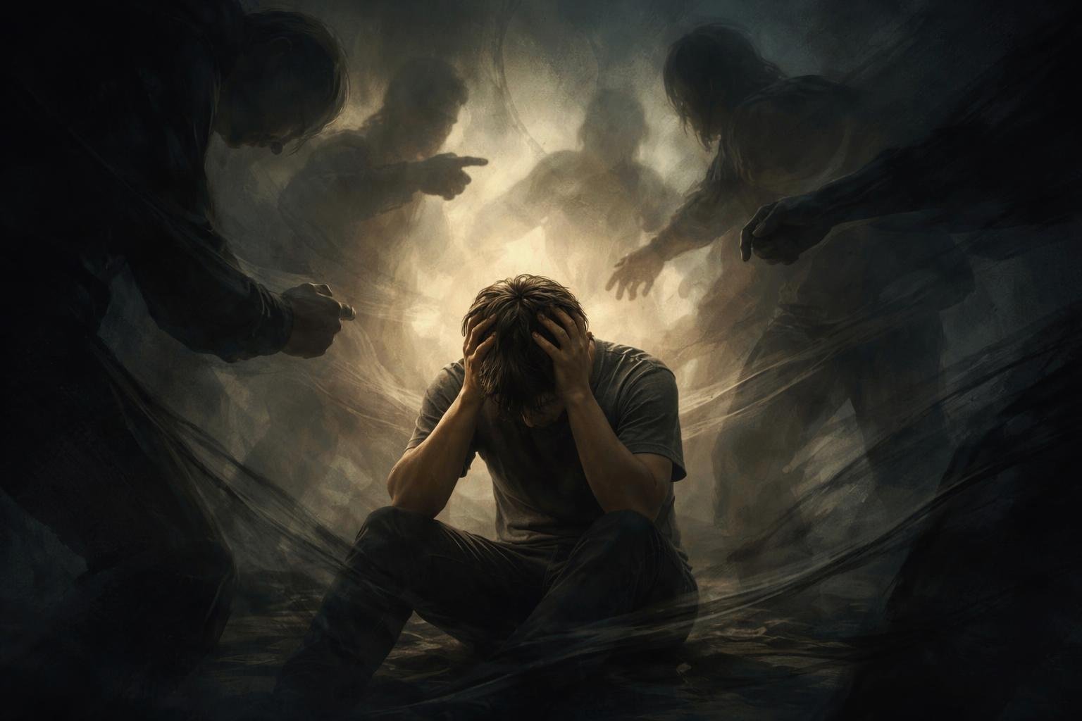 Symbolický sen o týraní vyjadrujúci vnútorný tlak a bezmocnosť